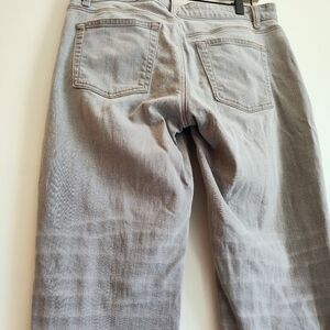 Eileen Fisher Gray Jeans Women's 8 Distressed Tapered Stretch Low-Mid Rise